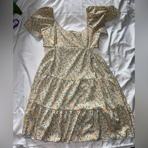 Altar'd State Floral Mini Dress with Ruffled Sleeves